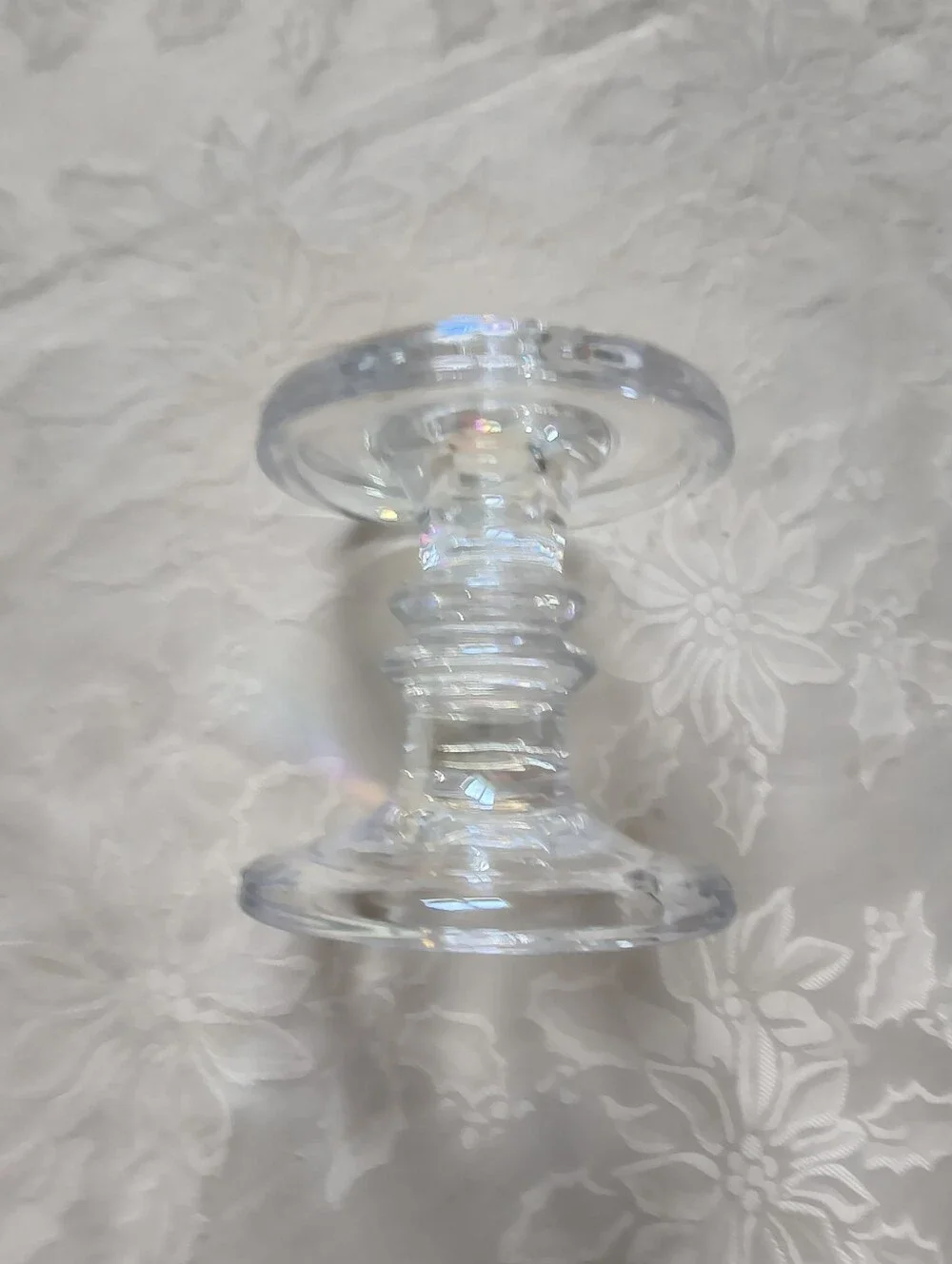 Heavy Hand Blown Art Glass Contemporary Candle Holder Two-way Vintage